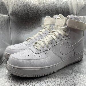 Size 12 Nike Air Force 1 High '07‎ Triple White Blanc Mens Sneaker 315121-115